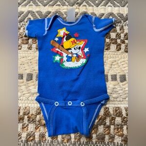 Vintage baby Mickey Mouse onesie unisex.